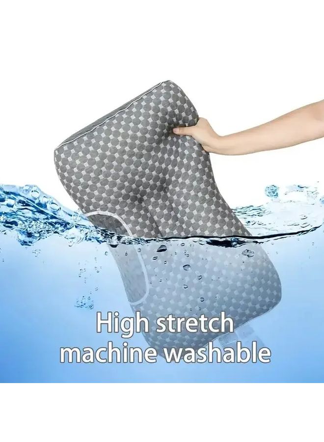 White Cervical Pillow Ergonomic Support For Sleeping Spinal Alignment Removable Washable Cover - Image 4